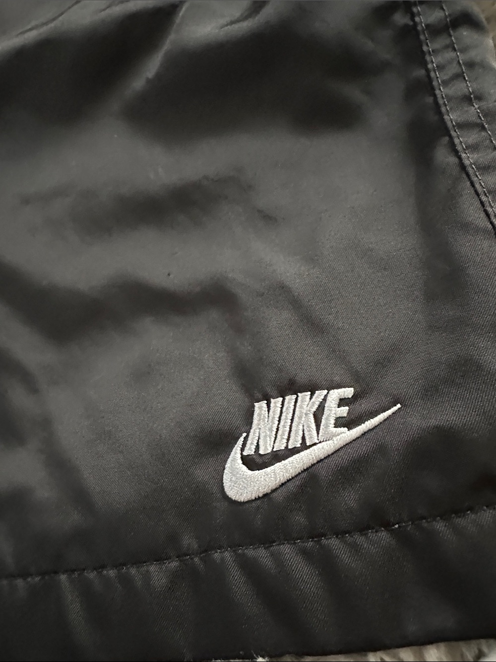 Nike Men’s Black Athletic Shorts with White Swoosh - Picture 2 of 5